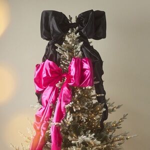ANTHROPOLOGIE BLACK SATIN TREE TOPPER